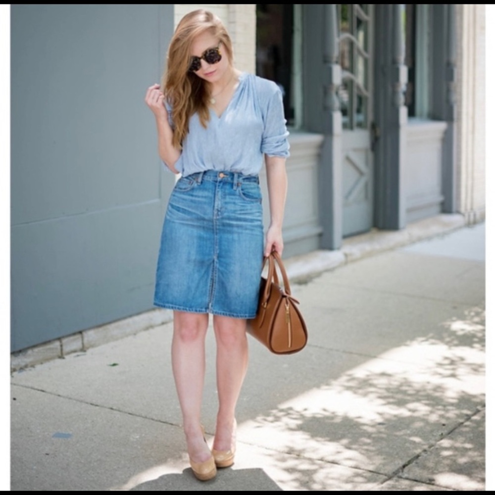 NWT Madewell High Waisted Denim Skirt Size 28